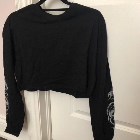 Garage black sweatshirt with dragon art sleeves - Picture 3 of 4